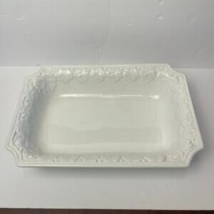 CWC Italian Made Rectangular Embossed Serving Platter Leaf Pattern Dish 14”